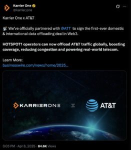 Karrier One Partners with AT&T for Enhanced Wi-Fi and DePIN