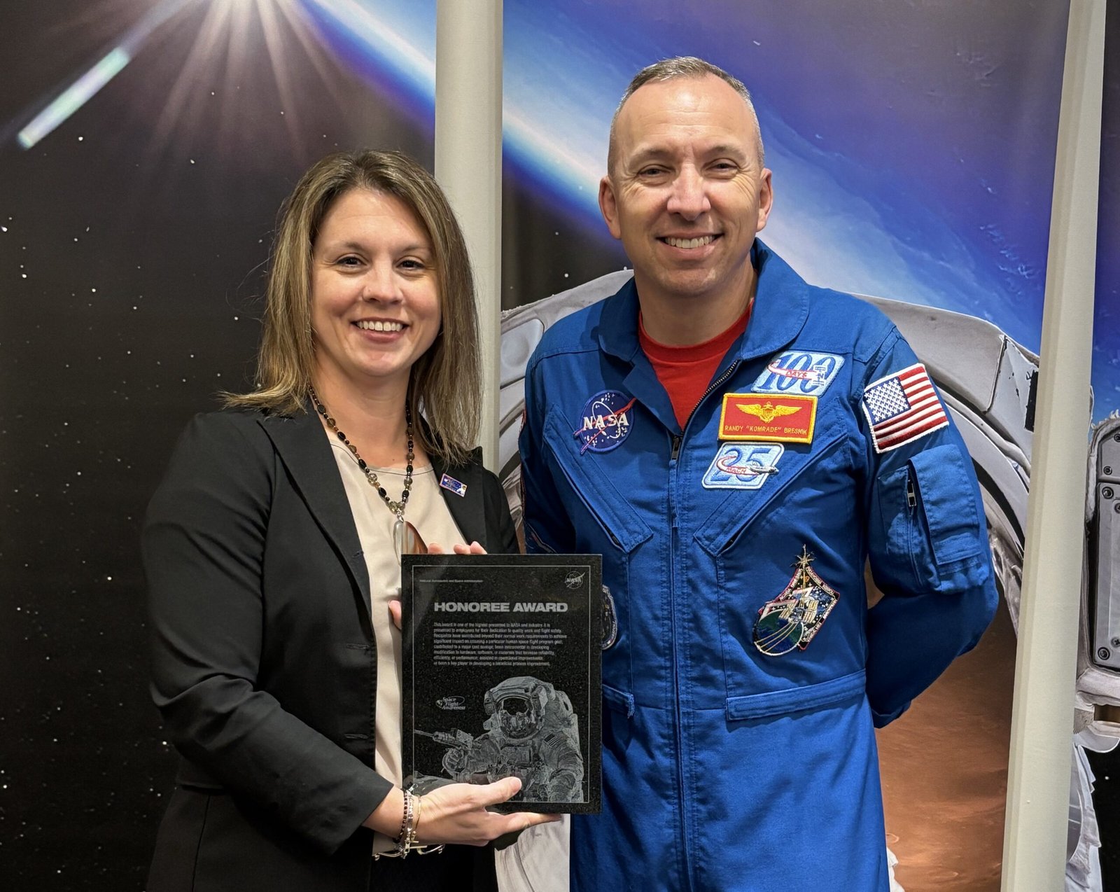 Chief Training Officer Teresa Sindelar Touches the Future of Human Spaceflight