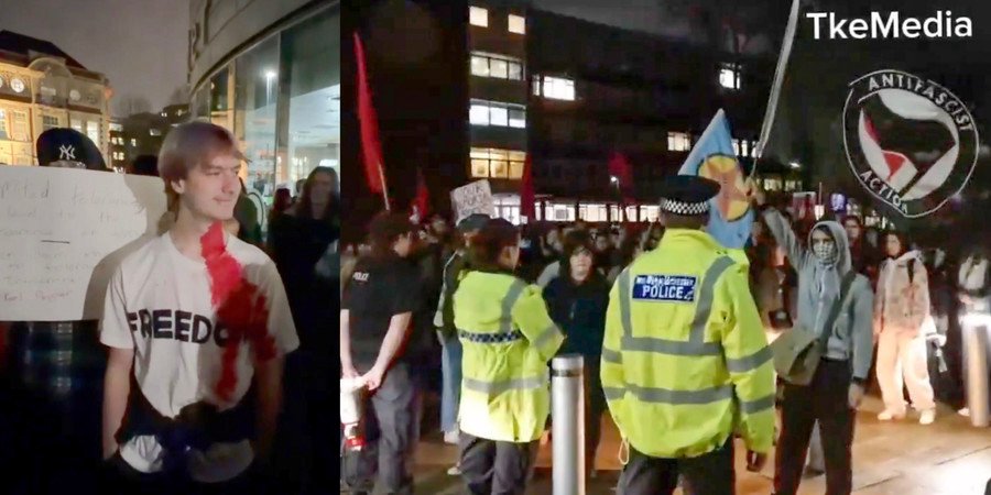 Charlie Kirk memorial event at the University of Manchester shut down by Antifa and far-left protesters