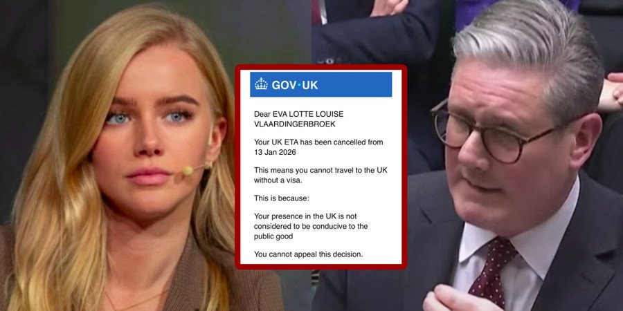 Eva Vlaardingerbroek BANNED from UK over Starmer comments